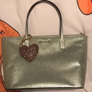 Kate Spade Glitter Tote with keychain